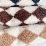 Checkerboard Flannel Pencil Case Large Capacity Stationery Bag