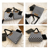 Checkerboard Office Ladies Large Capacity Clutch Bags