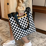 Checkerboard Office Ladies Large Capacity Clutch Bags