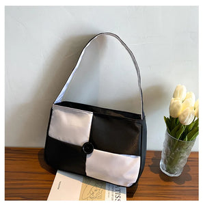 Checkerboard Shoulder Bags Women Vintage All-match Ladies Zipper Handbag