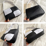 Checkerboard Shoulder Bags Women Vintage All-match Ladies Zipper Handbag