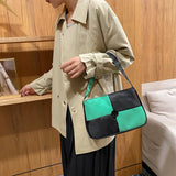 Checkerboard Shoulder Bags Women Vintage All-match Ladies Zipper Handbag