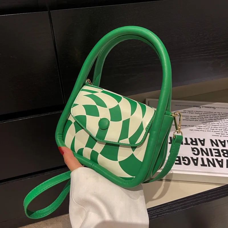 Soft Grid Shoulder Bag Crossbody Purse