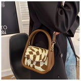 Soft Grid Shoulder Bag Crossbody Purse