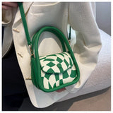 Soft Grid Shoulder Bag Crossbody Purse