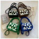 Soft Grid Shoulder Bag Crossbody Purse