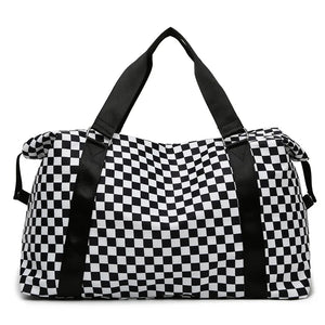 Checkerboard Travel Bag - Light Convenient Large Capacity