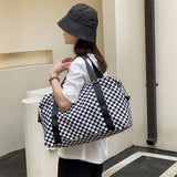 Checkerboard Travel Bag - Light Convenient Large Capacity