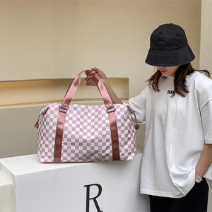 Checkerboard Travel Bag - Light Convenient Large Capacity