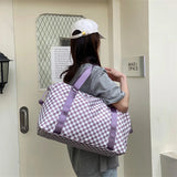 Checkerboard Travel Bag - Light Convenient Large Capacity