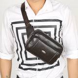 Leather Style Belt Bag Men Retro Waist Fanny Pack Coffee 7216