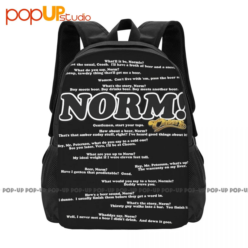 Cheers Normisms TV Show Backpack Large Capacity Riding Backpack