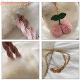 Cherry Crossbody Bag Plush Underarm Bag Chain Casual Portable Soft