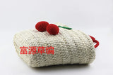 Cherry Summer Straw Sweater Bag for Beach Vacation