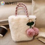Cherry Messenger Bag Plush Female Tote Chain Casual Lightweight