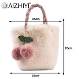 Cherry Messenger Bag Plush Female Tote Chain Casual Lightweight