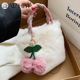 Cherry Messenger Bag Plush Female Tote Chain Casual Lightweight