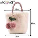 Cherry Shoulder Bag Plush Messenger Bag Chain Soft Warm Lightweight