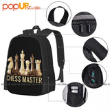 Chess Master Funny Board Game Backpack Large Capacity Gym Beach Bag