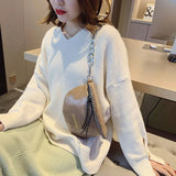 Women's Leather Crossbody Chest Bag Chain Shoulder Messenger Pack