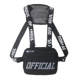 Men's Letter Print Vest Chest Bag Streetwear Backpack