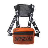 Men's Letter Print Vest Chest Bag Streetwear Backpack
