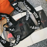 Men's Letter Print Vest Chest Bag Streetwear Backpack