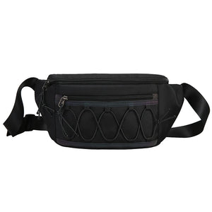 Men's Canvas Waist Bag Reflective Crossbody Pack