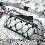 Men's Canvas Waist Bag Reflective Crossbody Pack