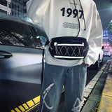 Men's Canvas Waist Bag Reflective Crossbody Pack