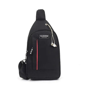 Mens Nylon Canvas Chest Bag Shoulder Messenger Backpack