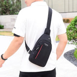 Mens Nylon Canvas Chest Bag Shoulder Messenger Backpack
