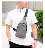 Mens Nylon Canvas Chest Bag Shoulder Messenger Backpack