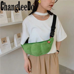 Women's Chest Bag Outdoor Pea Shape Crossbody Bag