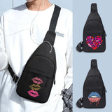 Chest Bags Crossbody with USB Charging Earphones Hole