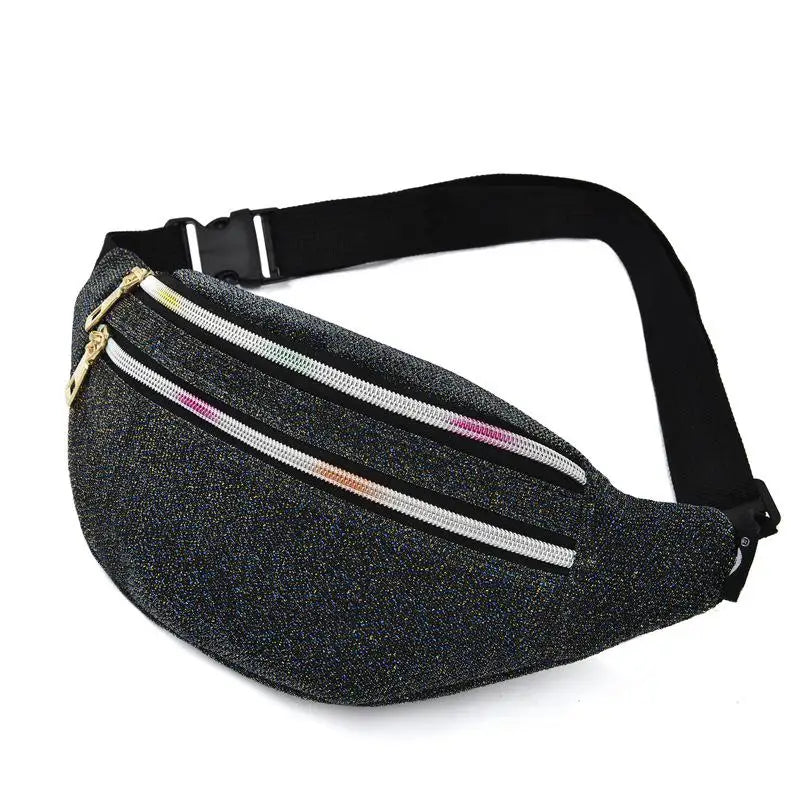Sequin Fanny Pack Women Waist Bag Money Belt Phone Purse