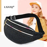 Sequin Fanny Pack Women Waist Bag Money Belt Phone Purse