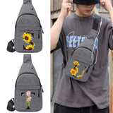 Letter Print Waist Bag Wide Strap Mini Chest Wallet
