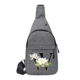 Letter Print Waist Bag Wide Strap Mini Chest Wallet