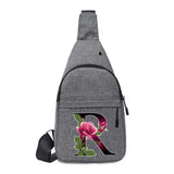 Letter Print Waist Bag Wide Strap Mini Chest Wallet
