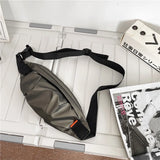 Fold Solid Shoulder Bag Men Women Personalized Chest Bag