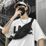Fold Solid Shoulder Bag Men Women Personalized Chest Bag