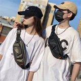 Fold Solid Shoulder Bag Men Women Personalized Chest Bag