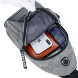 Canvas Crossbody Shoulder Bag Chest Pack Casual 7502 17X8X26cm