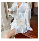 Leather Shoulder Crossbody Bag Chain Flap Top Bag