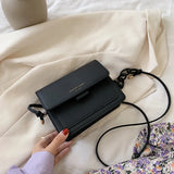 Leather Shoulder Crossbody Bag Chain Flap Top Bag