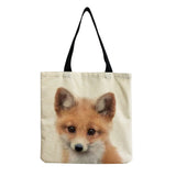 Cartoon Animal Print Bag for Women Large Capacity Lazy Style Shopper Bag