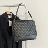 Plaid Diamond Bucket Bag Women Shoulder Bag Large Capacity Tote Crossbody