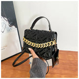 Women's Small Crossbody Shoulder Bag with Purse and Chains
