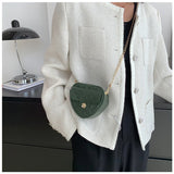 Plaid Shoulder Bag Heart Shape PU Leather Handbags Small Crossbody Clutch